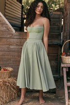 Longing For Affection Strap Bustier Midi Dress - 8 Colors