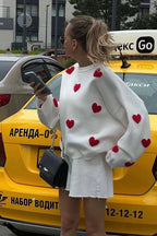 Warmly Adorable Heart Oversized Knit Top - 7 Colors