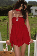 Vaivah Halter Neck Print Mini Dress - 8 Colors