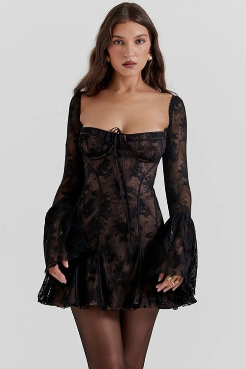 Days of Radiance Lace Long Sleeve Mini Dress