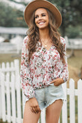 Enchanted Evening Floral Print Wrap Top