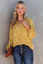 Open To Affection Yellow Print Long Sleeve Top