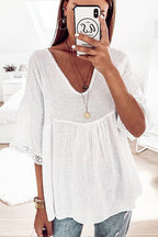Clear Favorite Breezy Lace Half Sleeve Top