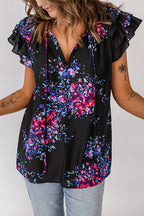 A True Radiance Boho Print Short Sleeve Top