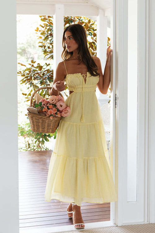 Just Hold On Cut Out Sleeveless Maxi Dress