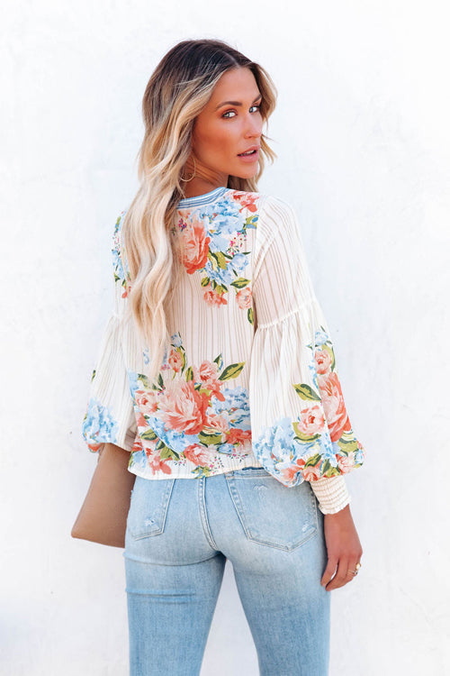 Fresh Beloved Floral Print Top
