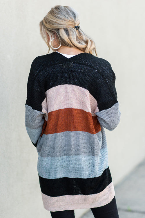 Rainbow Muse Striped Knit Cardigan