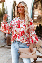 Radiance And A Breeze Print Smocked Top