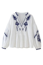 Midnight Love Story Embroidery Long Sleeve Top