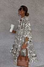 Admirably Polished Print Long Sleeve Mini Dress