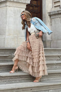 Superbly Striking Layered Tulle Maxi Skirt