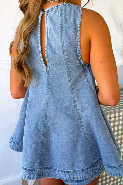 Irresistible Days Medium Wash Denim Sleeveless Set