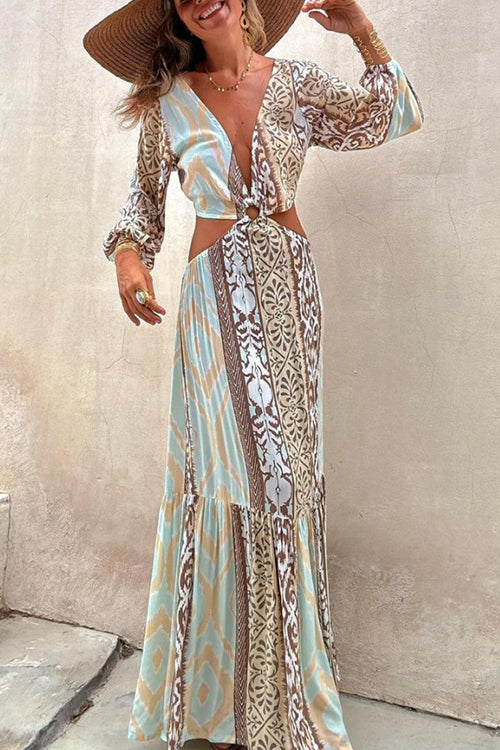 Silvana Printed Backless Mini Dress