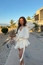 Mesmerize Me Layered Long Sleeve Mini Dress