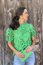Getting Closer Hollow-Out Short Sleeve Top