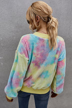 Autumn Ready Tie-Dye Fluffy Jacket