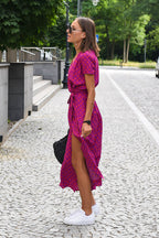 Do What You Affection Print High-Slit Maxi Dress