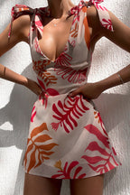 Your Charmer Tie-Strap Print Mini Dress