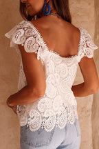 Own The Look White Lace Crochet Tank Top