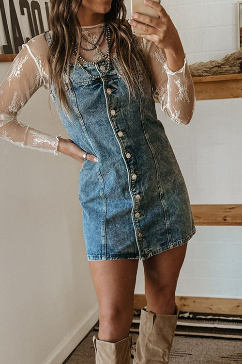 Uniquely Beloved Medium Wash Denim Mini Dress