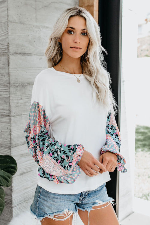 Close At Heart Printed Long Sleeve Top