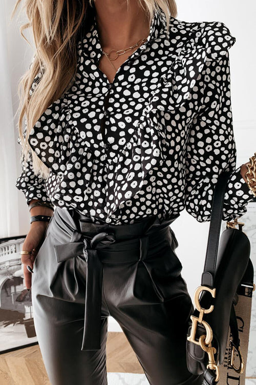 Charming Wishes Dotted Ruffle Top