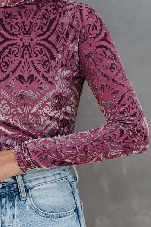 Room To Roam High Neck Velvet Top