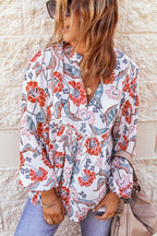 Golden Afternoon Print Long Sleeve Top