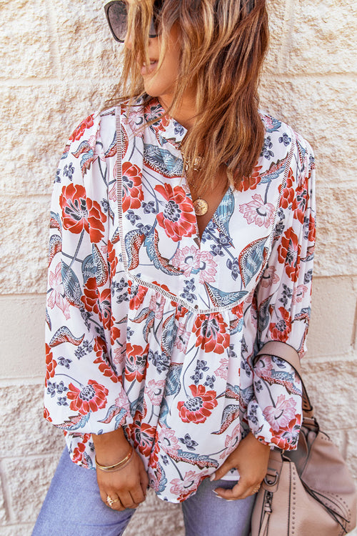 Golden Afternoon Print Long Sleeve Top