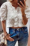 Delightful Details Lace Embroidered Top