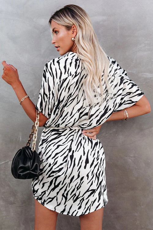 Charming New Days Printed Short Sleeve Mini Dress