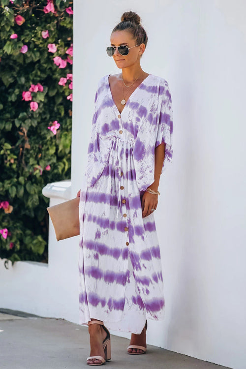Unforgettable Tie-Dye Button Up Maxi Dress
