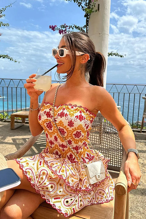 Delightful Like You Pleated Mini Dress - Orange