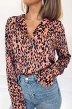 Everlee Leopard Print Long Sleeve Shirt