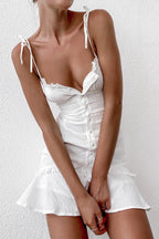 Your Finest White Button Down Mini Dress
