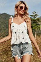 Dotted Delight Tassel Sleeveless Dot Top