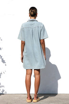 Popular Charmer Short Sleeve Denim Mini Dress