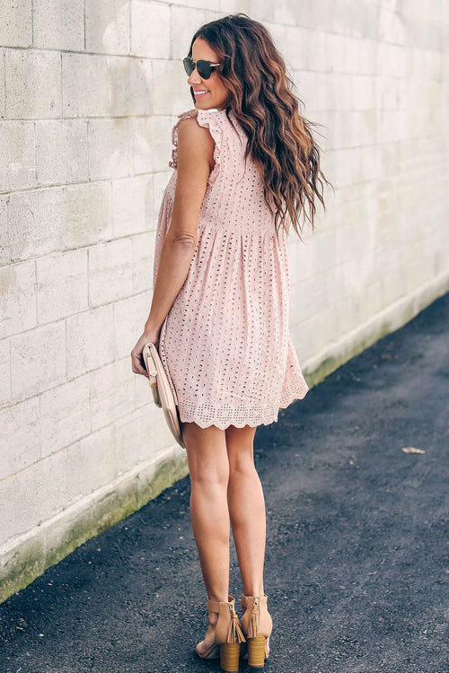 Glory of Affection Pocket Hollow-Out Dress