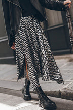 Fashionable Muse Irregular Cut Midi Skirt