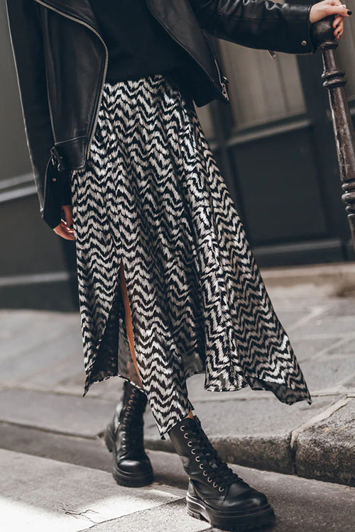 Fashionable Muse Irregular Cut Midi Skirt