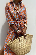 Delightful At Heart Striped Print Midi Dress