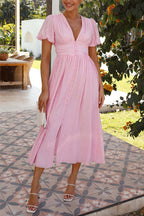 Radiant Soul Puff Sleeve Maxi Dress