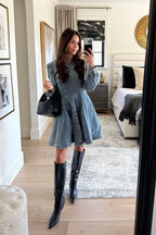 Delightful Looking Flare Denim Mini Dress