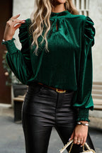 Completely Captivated Velvet Tie-Back Long Sleeve Top