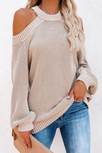 Most Delightful Treat Cold Shoulder Knit Sweater