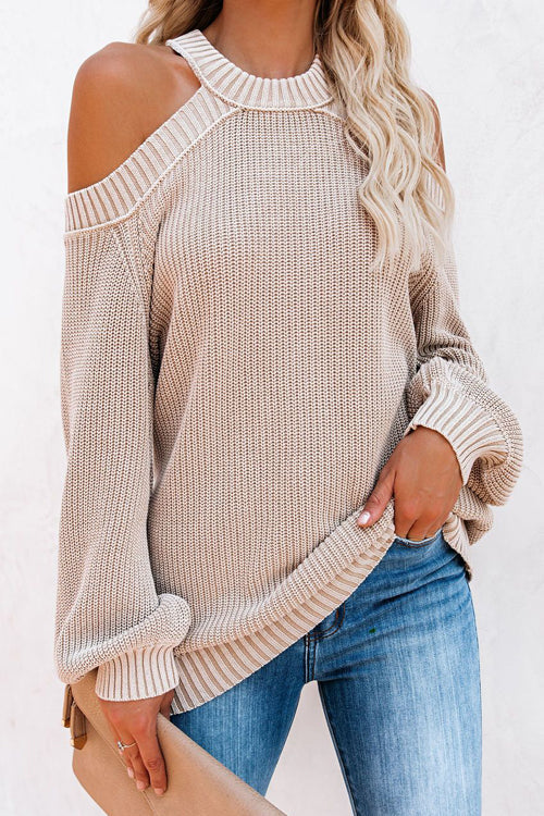 Most Delightful Treat Cold Shoulder Knit Sweater