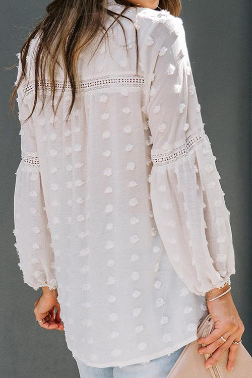Breezy Radiance Dotted Long Sleeve Top