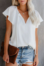 Delightful Like Me Ruffle Short Sleeve Top