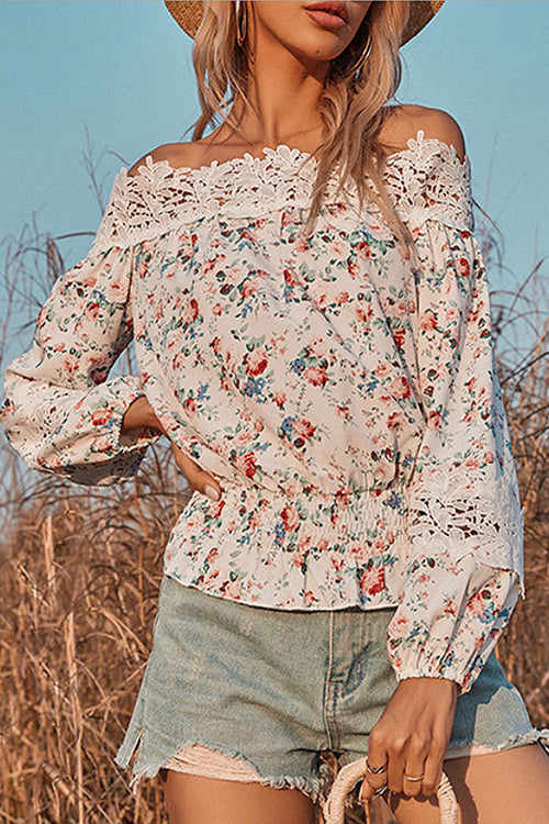 Hot Muse Summer Printed Lace Top