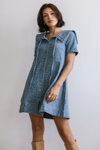 Occasion Maker Leopard Print Denim Mini Dress